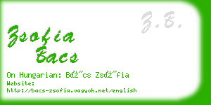 zsofia bacs business card